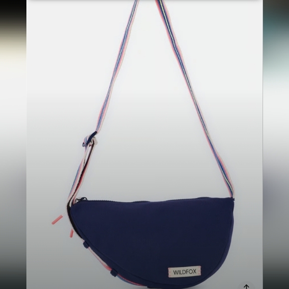 Wildfox 💋 Half-Moon Crossbody with Rainbow Stripe Strap - Picture 3 of 3